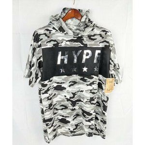Brooklyn Laundry Men's Camo Large Shirt Pullover Hood Short Sleeve Hype Size L